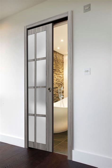 Sliding French Pocket Door With Frosted Glass 12 Lites Etsy French