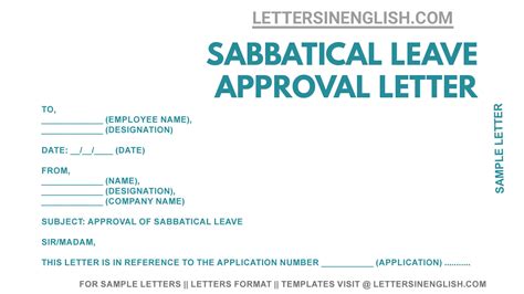 Sabbatical Leave Approval Letter Sample Letter For Approval Of Sabbatical Leave Letters In
