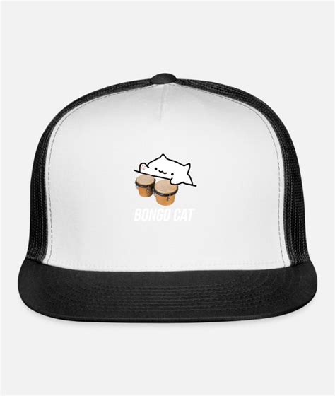 Cute Bongo Cat Plays The Drums Very Nicely Trucker Cap Spreadshirt
