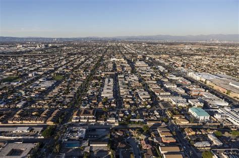 Los Angeles County Sprawl Aerial Stock Image Image Of