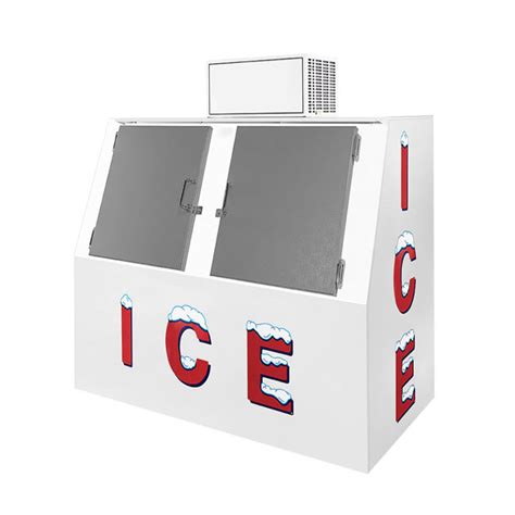 Commercial 2 Doors Bagged Ice Cube Merchandiser Storage Freezer Box
