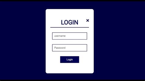 Popup Login Form With Html Css And Javascript Youtube
