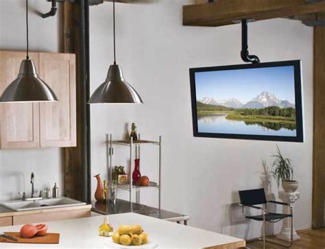 It's easy to adjust, so you can change the distance from the ceiling, and tilt or pan to create the optimal viewing angle. SANUS Tilt & Swivel Ceiling Mount for 37″-70″ Flat-Panel ...