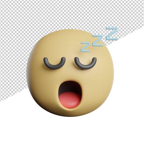 Premium Psd Emoticon Sleep Face 3d Rendering Icon Illustration On