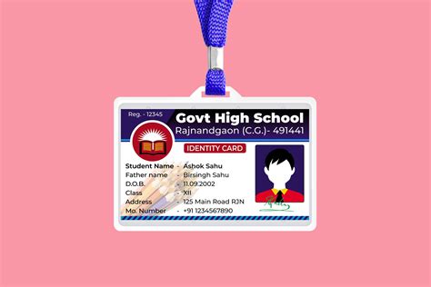 Student Id Card Design Psd File Free Download Printable Templates