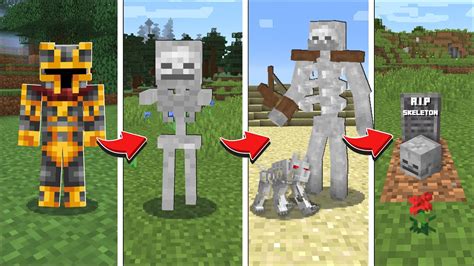 Minecraft Extreme Life As A Skeleton Mod Dangerous Skeletons Fight