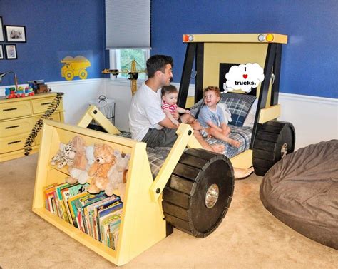 Didn't you wish of having a cool bed when you were a kid? Construction Truck Bed PLANS (pdf format) - Twin Size - DIY Kid Bedroom Decor (Full Size ...