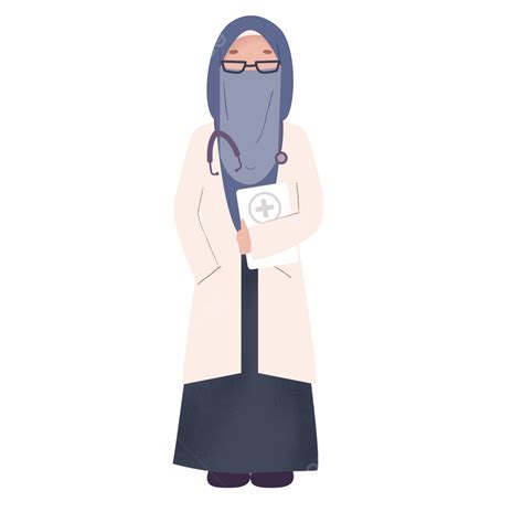 Femme Médecin Musulmane Portant Le Hijab Bleu Niqab Png Musulman