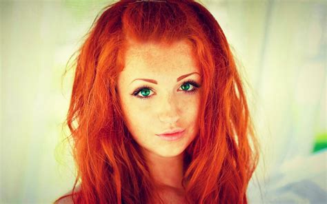 Women Redhead Freckles Green Eyes Photo Manipulation Wallpapers Hd
