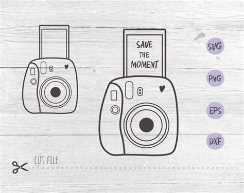 Instax Camera Svg Dxf Png Eps Camera Svg Save The Moment Etsy