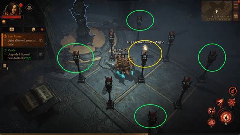 Diablo Immortal 9 Lamps Puzzle How To Solve Lost Runes Questline