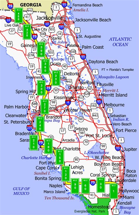 I 95 Exits Florida Map Map
