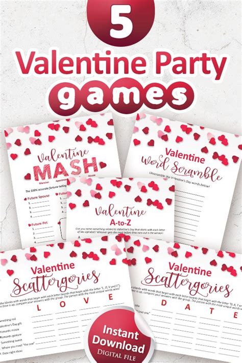Valentine Party Game Valentine Printable Games Bundle Galentine And