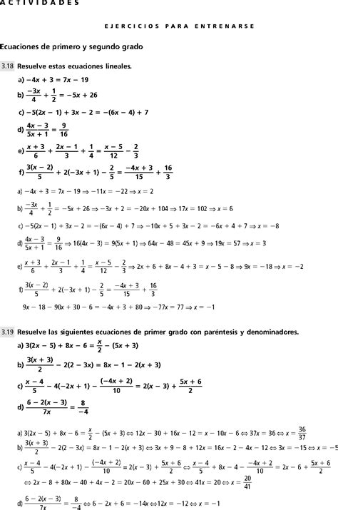 Ecuaciones Y Sistemas Ejercicios Resueltos De Secundaria MatemÁtica 4