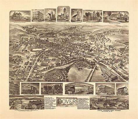 Map Of Dover Morris Co New Jersey Nj Map 1903 Vintage Etsy Birds