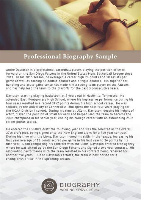 Professional Biography Sample By Bestbiographysamples On Deviantart