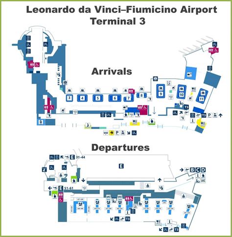 Rome Airport Terminal Map Fco Airport Map Terminal Lazio Italy