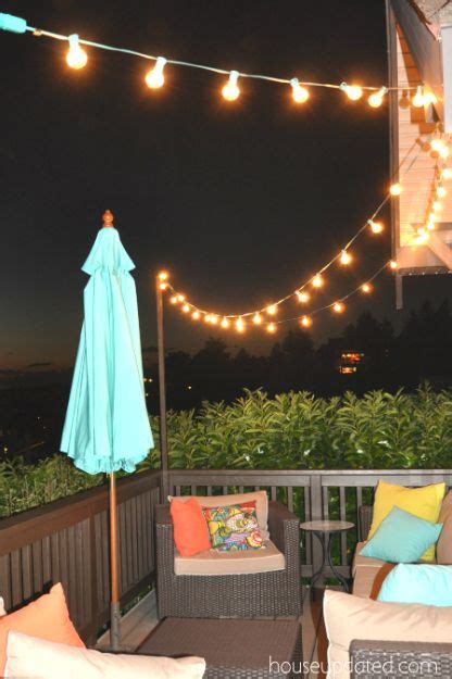 Diy Outdoor String Light Posts I Love Our Current Lights Like This