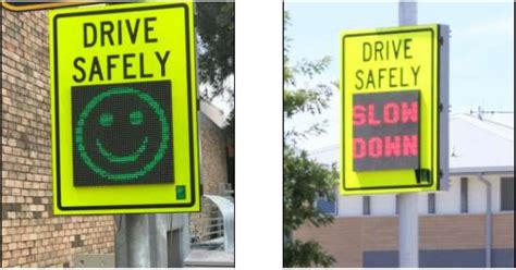 Solar Powered Smiley Face Speed Signs Improve Driver Behaviour