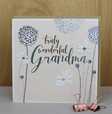 Birthday Greetings Card For A Wonderful Grandma By Molly Mae