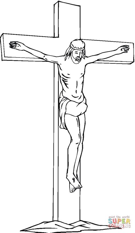 Jesus Christ On The Cross Coloring Online Super Coloring
