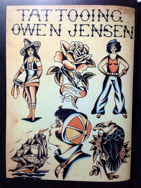 Owen Jensen Tattoo Flash From The 50s Traditional Tattoo Flash Art