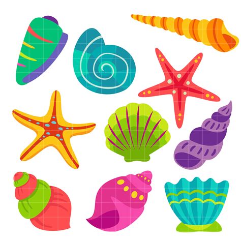 Free Download Colorful Sea Shells Clipart For Your Creation