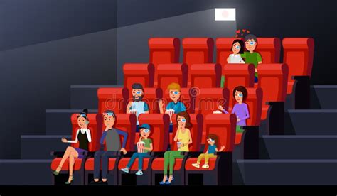 People In Cinema Hall Stock Vector Illustration Of Auditorium 140526814