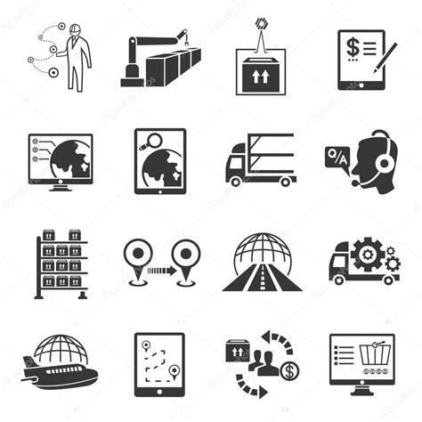 Shipping Icons Set Stock Vector By ©loopang 107678304