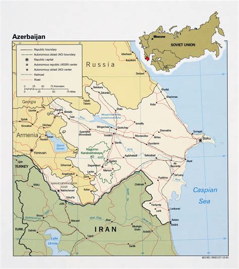 Large Physical Map Of Azerbaijan Azerbaijan Asia Mapsland Maps Hot