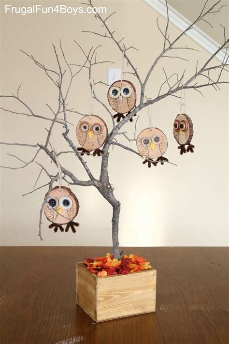 Make An Owl Tree Wood Slice Owl Craft Woodcraftkids Owl Crafts