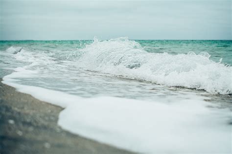 Wallpaper Landscape Sea Shore Sand Beach Water Drops Blue