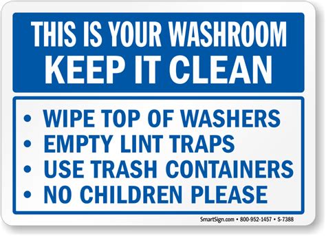 Keep Bathroom Clean Hygiene Instructions Sign Sku S 7388