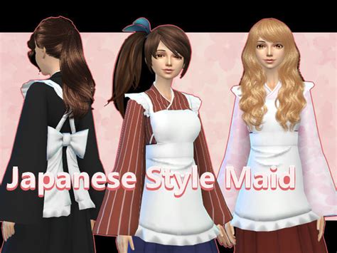 Japanese Maid Uniform Poponopun Sims 4 Japanese Cc