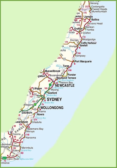 New South Wales Coast Map