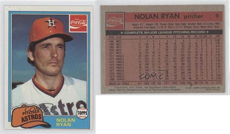 1990 fleer nolan ryan card #313 #texasrangers. 1981 Topps Coca-Cola Team Sets Houston Astros #9 Nolan Ryan Baseball Card