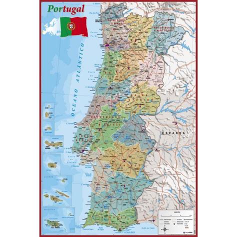 Atualmente são 18 distritos administrativos que compõem portugal continental. Poster Mapa Portugal de mejor calidad y precio en ...