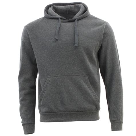 Adult Mens Unisex Basic Plain Hoodie Jumper Pullover Sweater