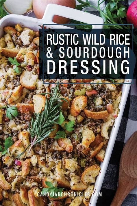 Since you can prepare it ahead and bake when you're ready to enjoy, it's easy to add this sweet and savory wild rice recipe as a side for any weeknight dinner. Rustic Wild Rice & Sourdough Dressing | Recipe | Rice stuffing recipes, Wild rice, Thanksgiving ...