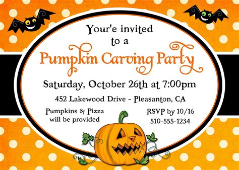 Pumpkin Carving Party Invitations Templates Free