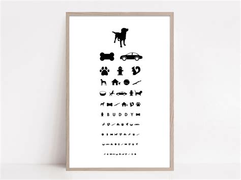 Custom Dog Eye Chart Pet Corner Décor Pet Bedroom Print Etsy