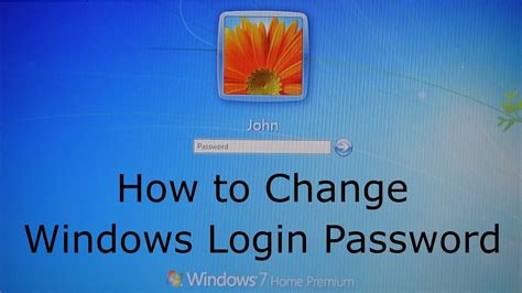 How To Change Windows Login Password Youtube