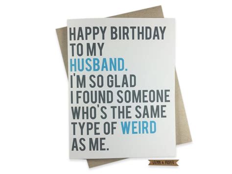 Funny Husband Birthday Card Husbands Birthday Weird