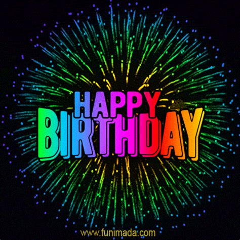 A wish for their special day | happy birthday images. New Bursting with Colors Happy Birthday Greeting Card GIF ...