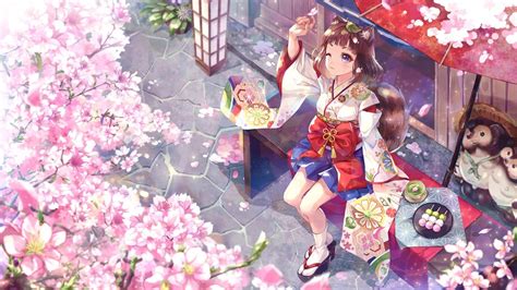 Anime Girl Cherry Blossom 4k 4642 Wallpaper