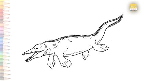 Tylosaurus Outline Drawing Dibujo De Tilosaurio How To Draw