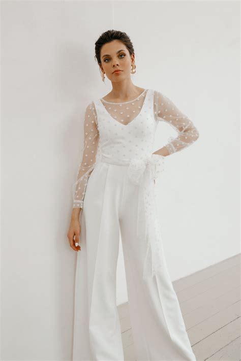 Wedding Jumpsuit Bridal Jumpsuit Simple Wedding Jumpsuit Etsy