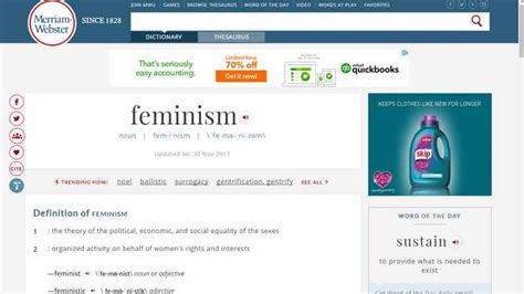 Feminism Is Merriam Websters Word Of The Year