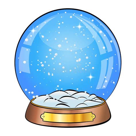 Snow Globe Vector Cartoon Design Xmas Empty Snow Globe Ball Winter