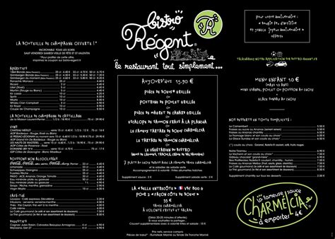 Carte et Menus 2024 - Bistro Régent Le Havre à Le Havre | TheFork